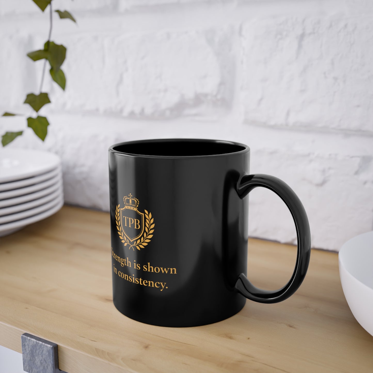 Black Ceramic Coffee Mug — 'Success Starts with Your Morning' Inspirational 11oz